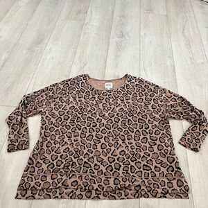 Rachel Hollis Made For More Leopard Print Sweatshirt Size 2xl